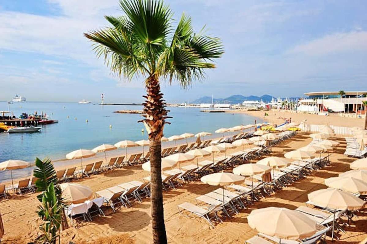Cannes Plage 2Mn/45M2/Vue Mer/Inernet/Clim/Parking Prive Экстерьер фото